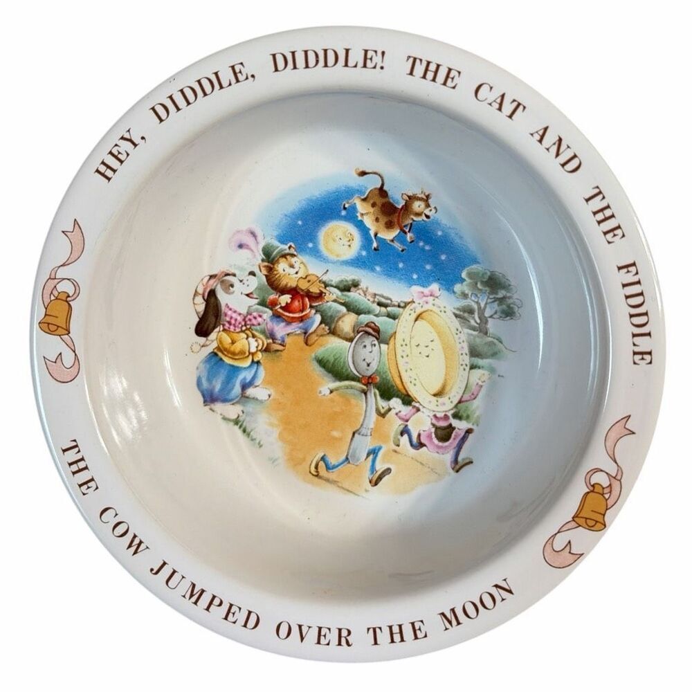 Vintage Avon 1984 Nursery Rhyme Child’s Bowl – Hey Diddle‎ Diddle